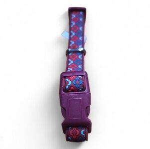 Pet Mate Rubber Adjustable Small Dog Collar Red Mosaic